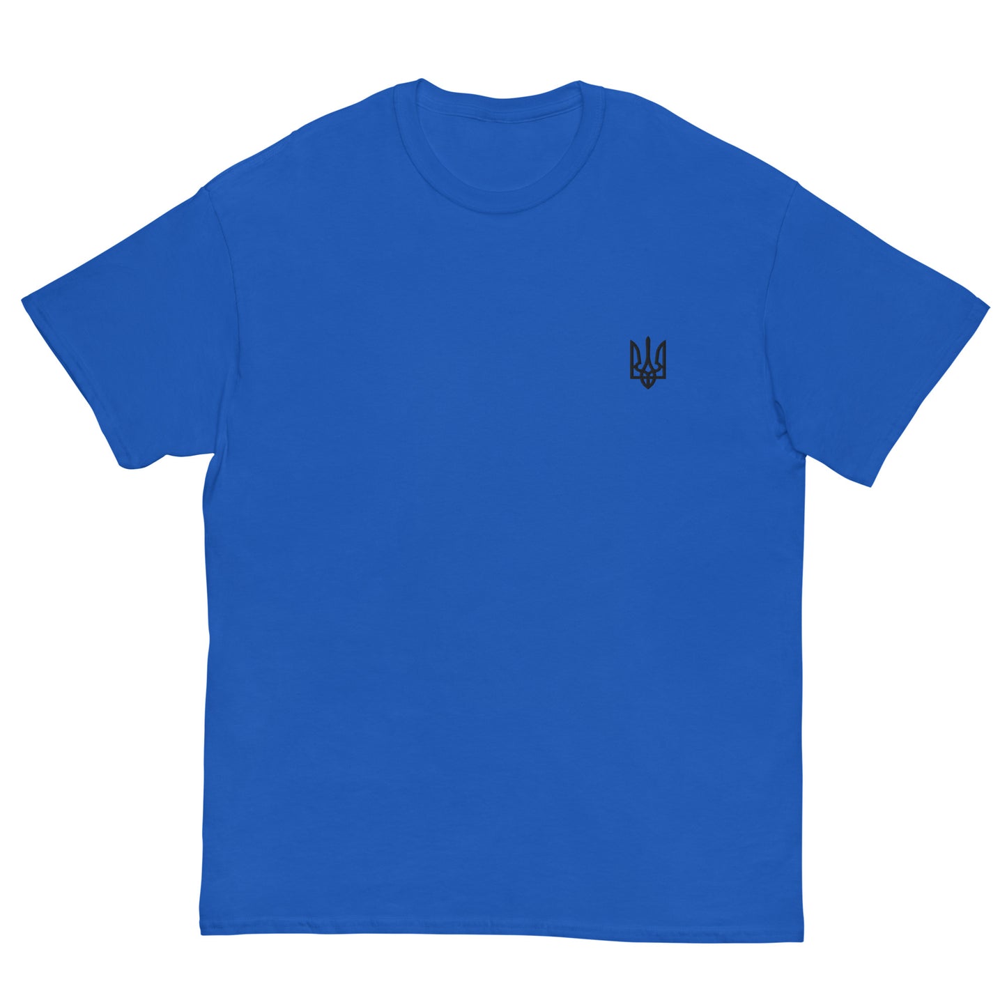 T-Shirt with Embroidery Black Trident on left