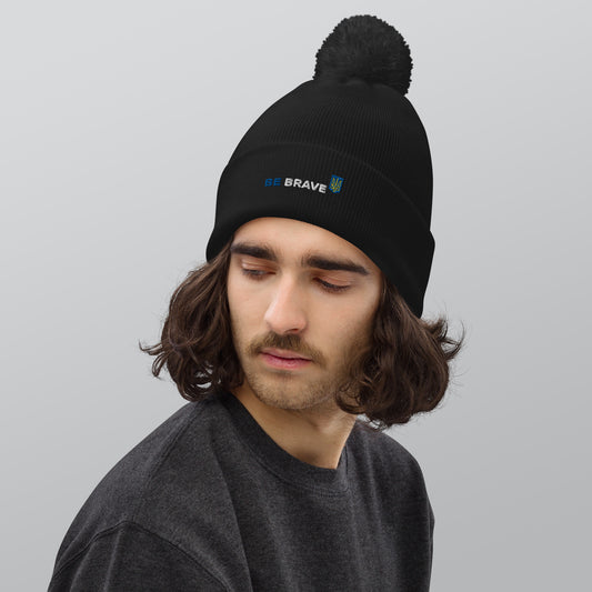 Pom pom beanie Be brave