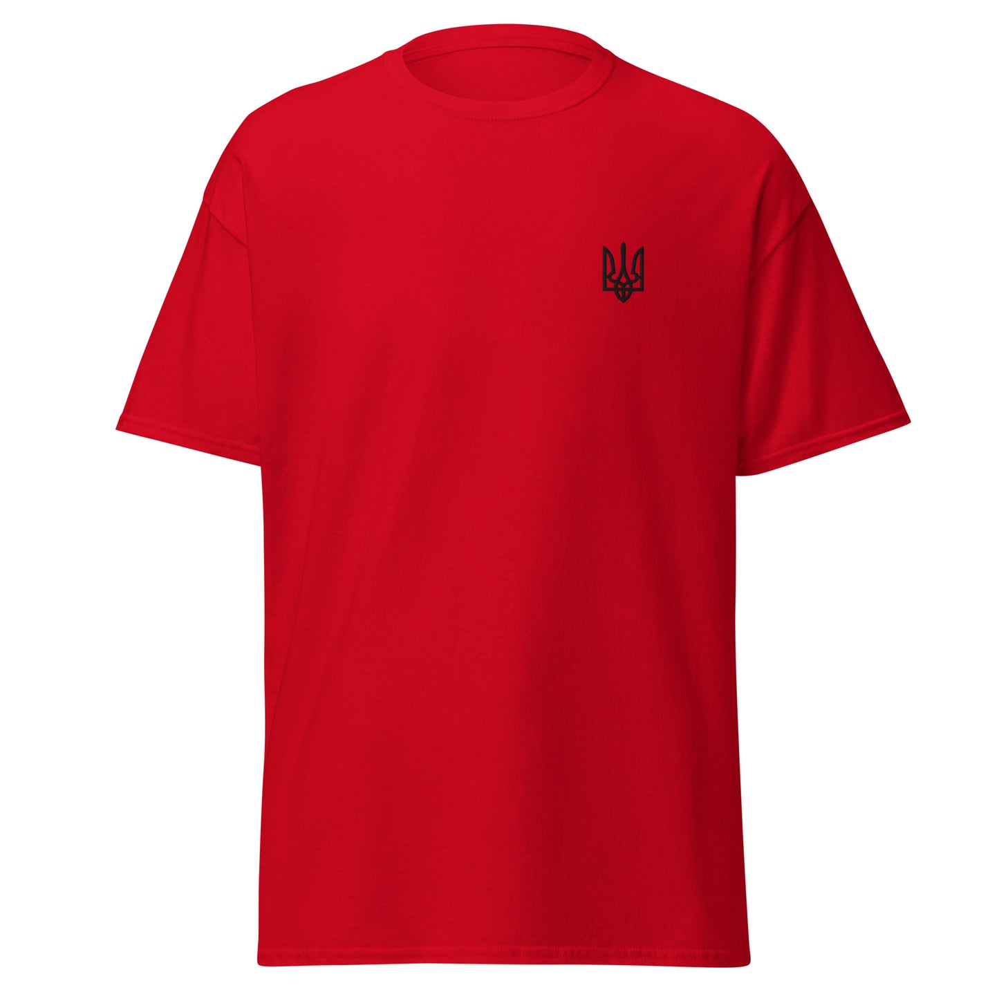T-Shirt with Embroidery Black Trident on left